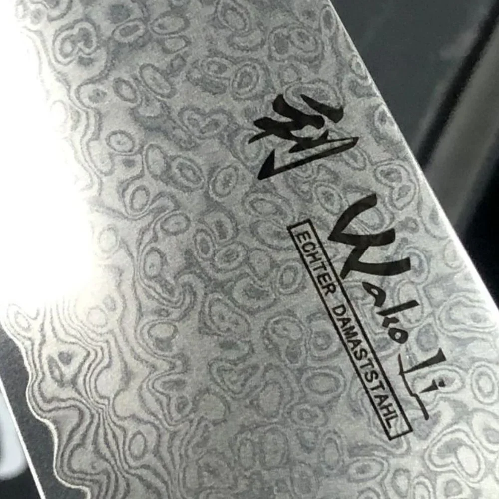 Wakoli Damascus Santoku knife blade 7-inch 67 layers Genuine Japanese Box New